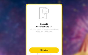 Bekreft konto med kode på mobil