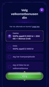 Velg bonus eller spill uten