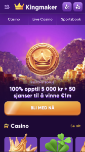 Gå til Kingmaker Casino