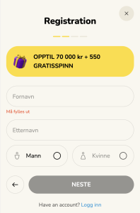 Fyll inn kontaktinformasjon