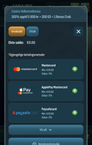 Fullfør og gå til innskudd: