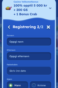 Fyll inn personopplysninger