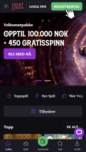 Gå til registreringssiden