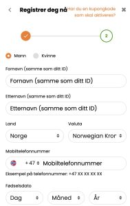 Velg brukernavn og passord