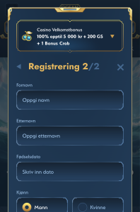 Skriv inn personopplysninger