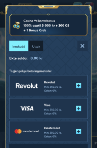 Gå til innskuddssiden