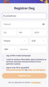 Fyll inn personopplysninger