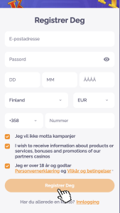 Fullfør registreringen