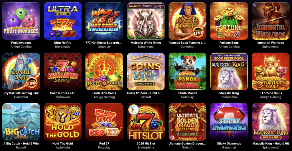 NV Casino - utvalg av spilleautomater