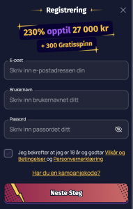 Velg brukernavn og passord