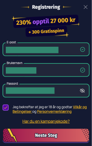 Fyll inn personlige detaljer