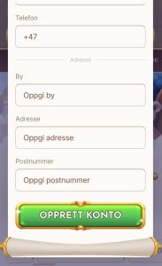 Bekreft og opprett konto