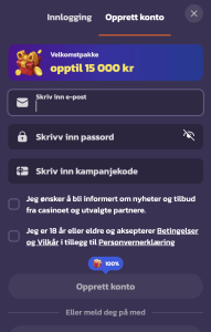 Fyll inn personopplysninger