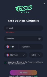 Bekreft aldersgrense og vilkår
