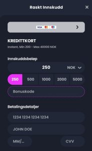 Gjør første innskudd