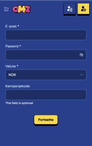 Oppgi e-post og passord