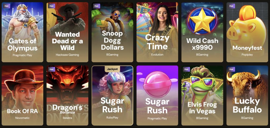 Spillutvalg hos Lucky Ones Casino