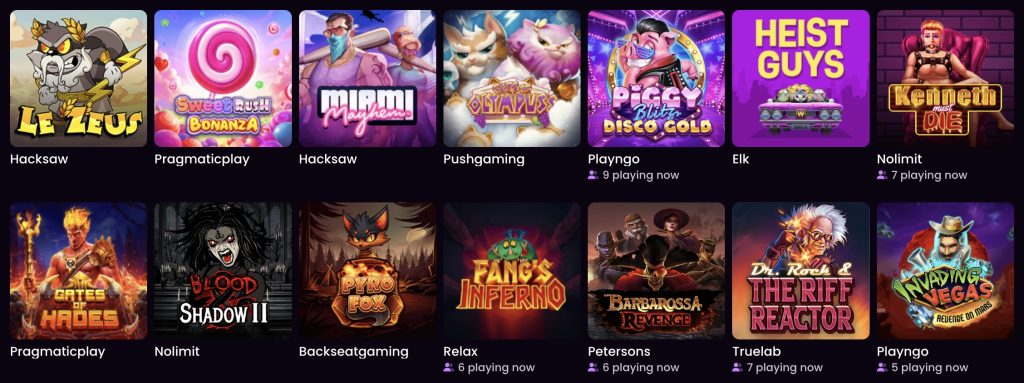 Spillutvalg hos iWild Casino