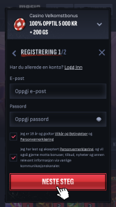 Opprett brukernavn og passord