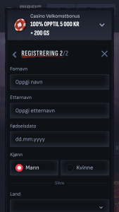 Fyll inn personlige detaljer