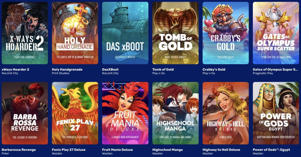 Spillutvalg på Kodabet Casino
