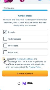 Aksepter vilkår og betingelser