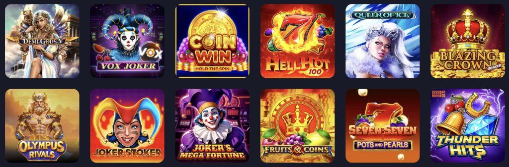 Spillutvalg på Vox Casino