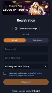 Registrer konto